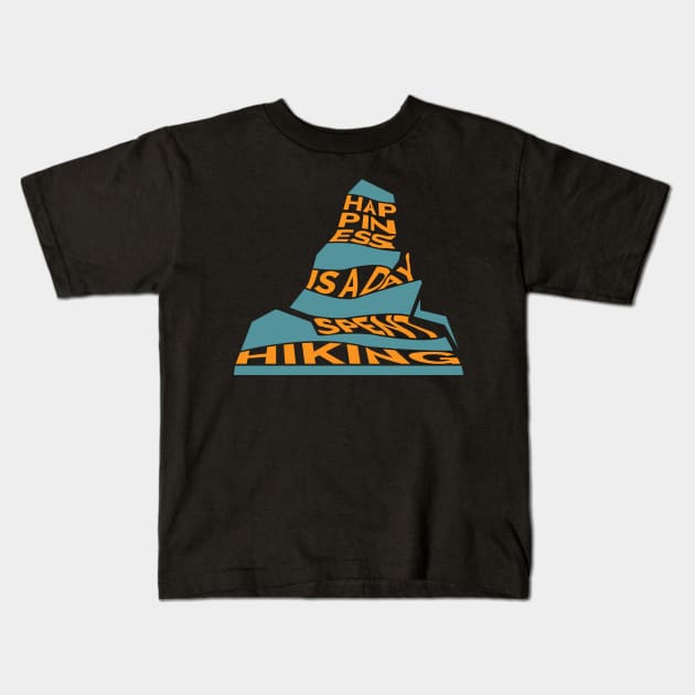 Happiness is a Day Spent Hiking Kids T-Shirt by ardp13